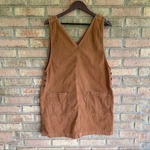Vintage Brown Corduroy Jumper Dress